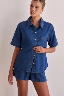 Baylee Denim Shirt (Blue)